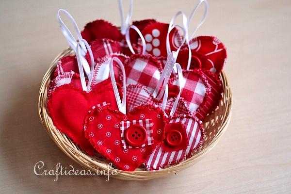 Fabric Hearts Ornaments 5