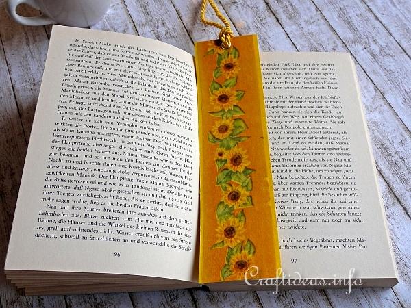 Fall Craft for Kids - Easy to Make Bookmarker with Sunflowers 2