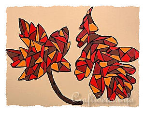 Fall Craft for Kids - Paper Mosaic Leaves 