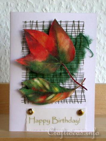 Fall Greeting or Birthday Card - Autumn Fallen Leaves