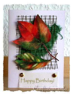 Fall Greeting or Birthday Card - Autumn Fallen Leaves 