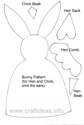 Felt Bunny, Hen and Chick Parts 500