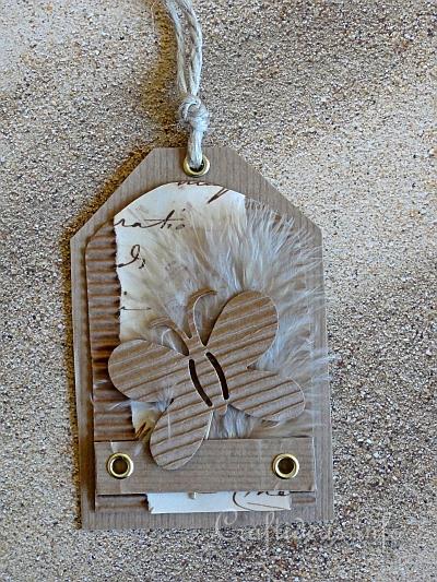 Gift Tag Craft - Natural Colored Tag with Butterfly Motif