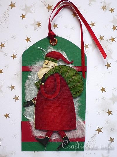 Gift Tag Craft for Christmas - Santa is On His Way Christmas Gift Tag