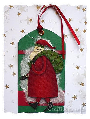Gift Tag Craft for Christmas - Santa is On His Way Christmas Gift Tag 