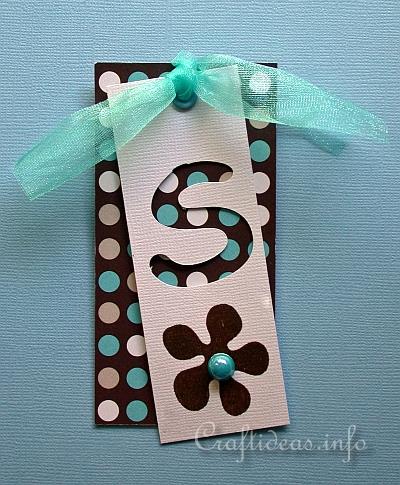 Gift Tag in Retro Style - Blue and Brown