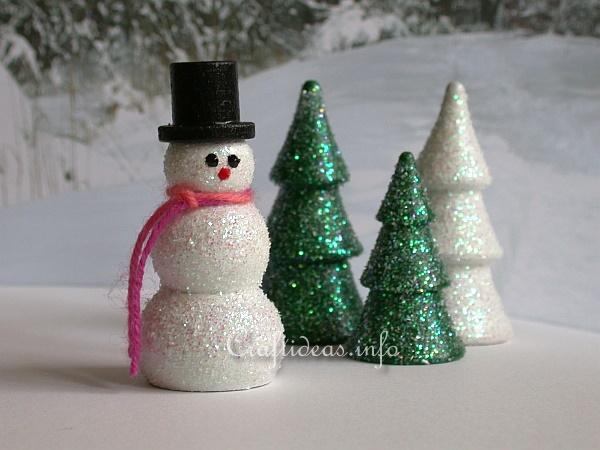 Glitter Snowman and Glitter Christmas Trees 2