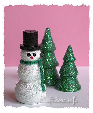 Glitter Snowman and Glitter Christmas Trees