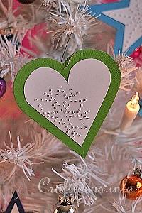 Green Heart Paper Ornament 