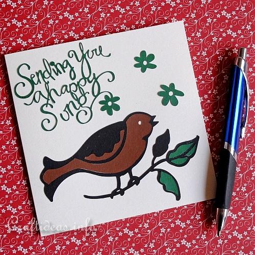 Greeting Card with Singing Bird