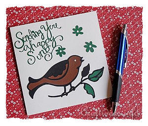 Greeting Card with Singing Bird 