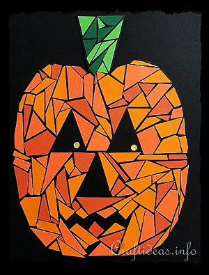 Halloween Art - Paper Mosaic Jack o' Lantern 