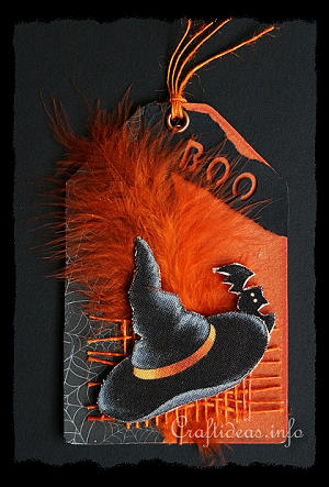 Halloween Tag with Witch Hat Motif 