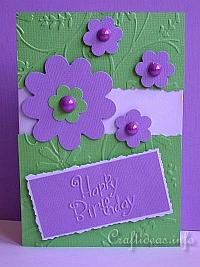 Happy Birthday Card - Purple Flowers 
