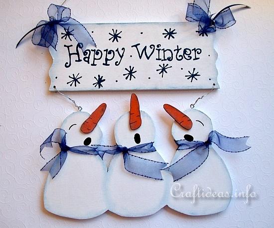 Happy Winter Snowmen Welcome Sign