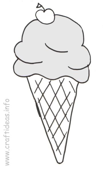 Ice Cream Cone Coloring Book Page