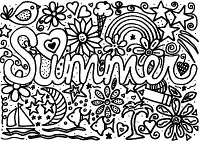 Kids Summer Coloring Page