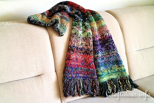 Knitting - Scarf of Many Colors
