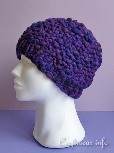 Knitting Project - Winter Beanie Cap 1