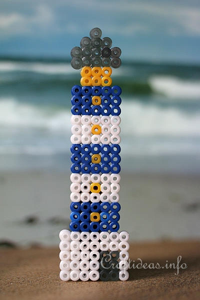 Summer Craft for Kids - Melting Beads Lighthouse