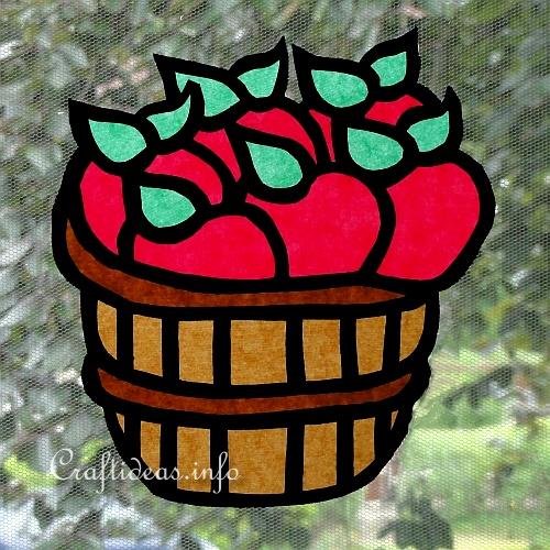 Paper Apple Basket Window Decoration