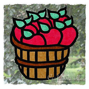 Paper Apple Basket Window Decoration 