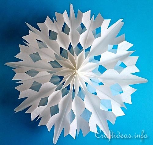 Craft Idea for Christmas and Winter Paper Bag Snowflakes