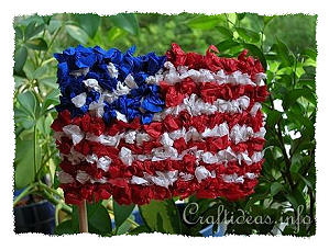 Paper Craft - American Flag Plant Poke 