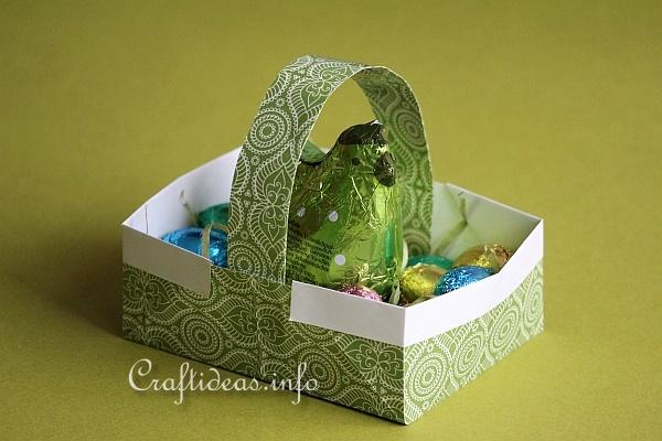 Paper Craft for Easter - Origami Easter Basket with Eggs