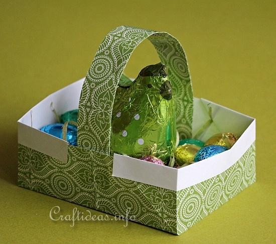 Paper Craft for Easter - Origami Easter Basket with Eggs 3