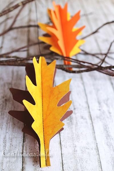 Paper Craft for Fall - 3-D Paper Leaves