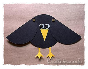 Paper Craft for Kids - Paper Crow with Movable Wings 