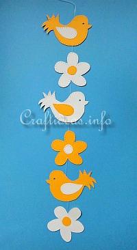 Paper Craft for Summer - Paper Birds and Flowers Window Garland