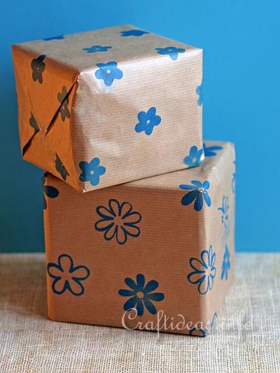 Paper Craft for Summer and All Occasions - Fun Foam Stamped Gift Wrap Images