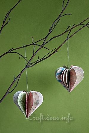 Paper Craft for Valentine's Day - 3-D Paper Heart Decoration 3