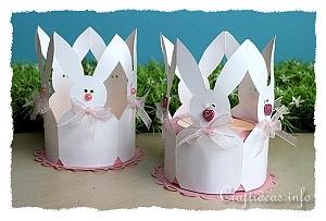 Paper Easter Bunnies Tea Light Holder
