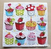 Paper Napkin With Cupcakes