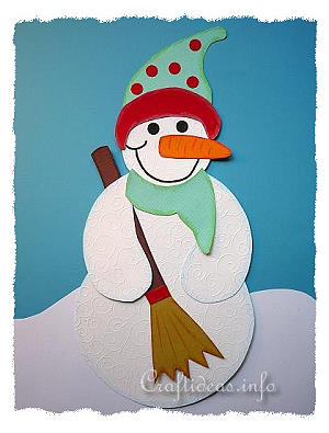 Paper Piecing Craft for Winter - Snowman Decoration