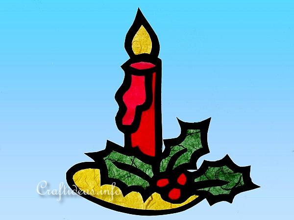 Paper Window Decoration - Christmas Candle