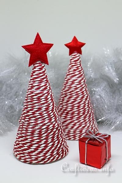 Peppermint Candy Striped Cone Trees for Christmas