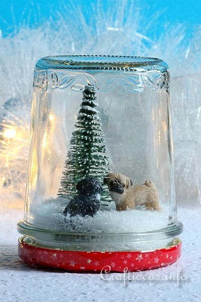 Pug Pups Faux Snow Globe