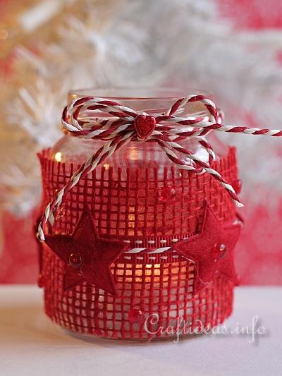 Recycling Craft - Tea Light Jar for Christmas
