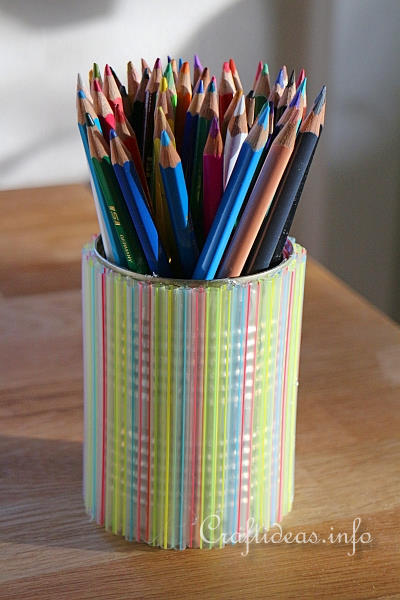 Recycling Craft Using Cans - Decorative Pencil Holder for Kids
