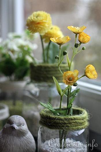 Recycling Craft for Spring - Jar Flower Vases 5