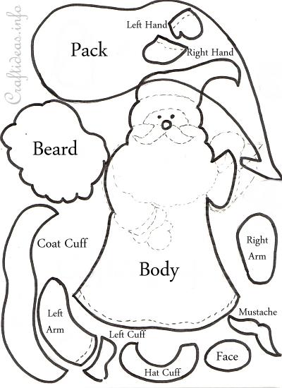 Christmas and Winter Craft Templates - Santa and Pack Template