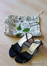 Sewing Craft for Spring - Fabric Drawstring Shoe Bag Project