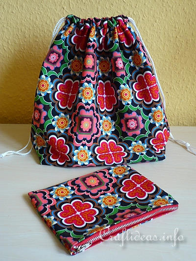 Sewing Project - Drawstring Bag and Purse Organizer