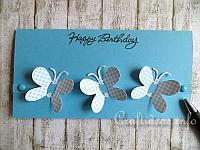 Spring Card - Blue Card with Butterflies 