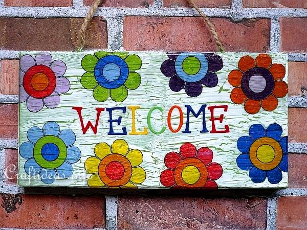 Spring Flowers Welcome Sign