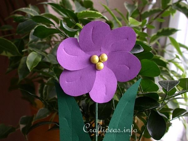 Spring Paper Craft - Flower Bouquet - Purple Pansy